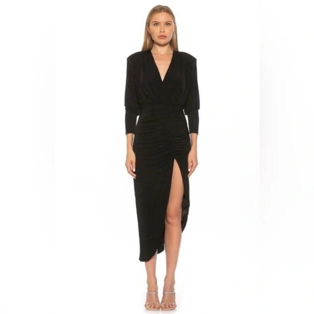 ALEXIA ADMOR NWT $265 Silena Surplice Dolman Sleeve High Slit Dress Size XS